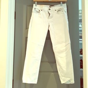 J Crew white ankle jeans