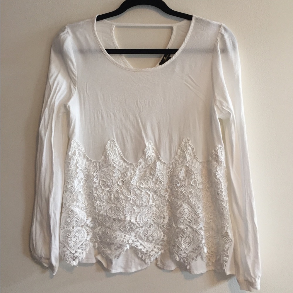 White blouse with lace detail