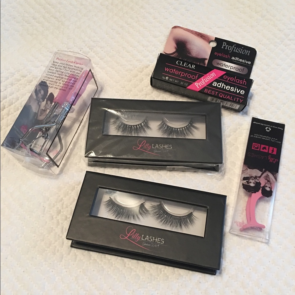 Lily Lashes, curler, applicator, and adhesive