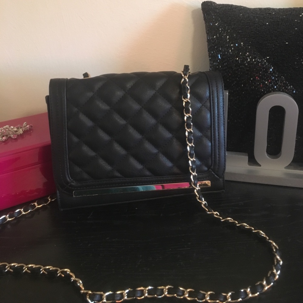 Black Quilted Crossbody