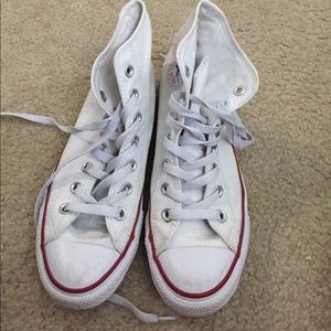 White High Top Converse Size 7.5