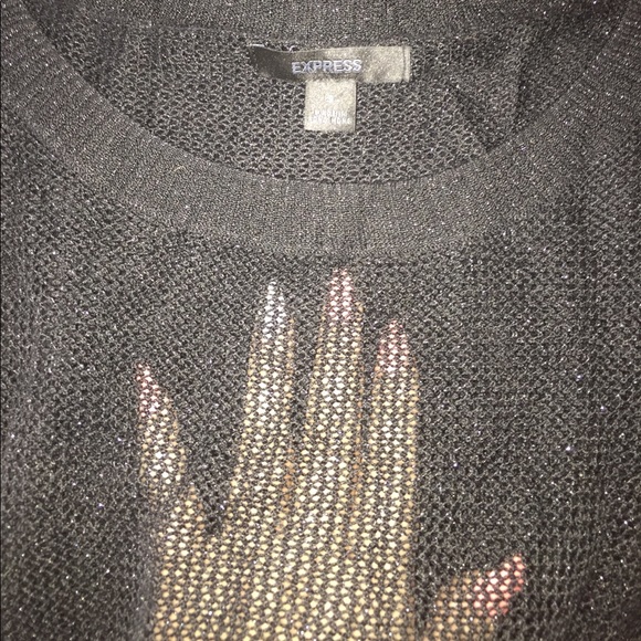 Black Mesh EXPRESS Mesh Shirt/Dress/Coverup - Picture 2 of 5