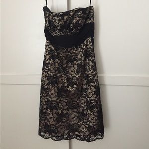 White house black market lace strapless dress