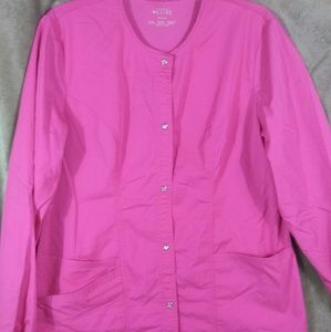 Hot pink Cherokee Luxe scrub jacket