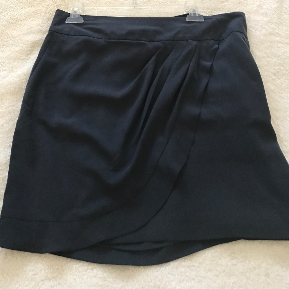Loft Navy silk skirt
