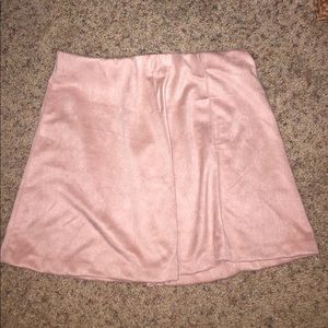 light pink suede "cara skirt"