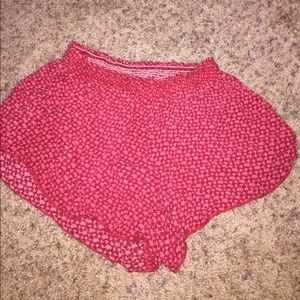 red patterned "ross shorts"