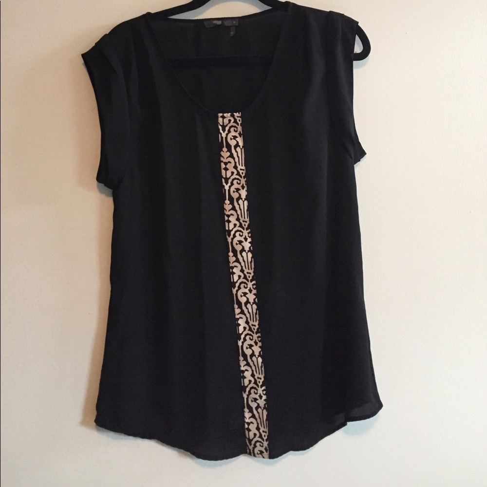 Black blouse with tribal detail