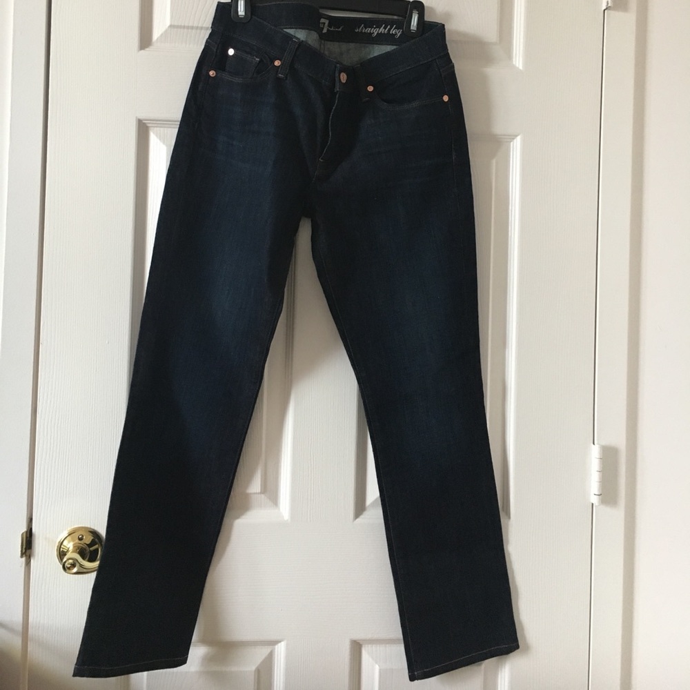 7 for all mankind dark blue jeans
