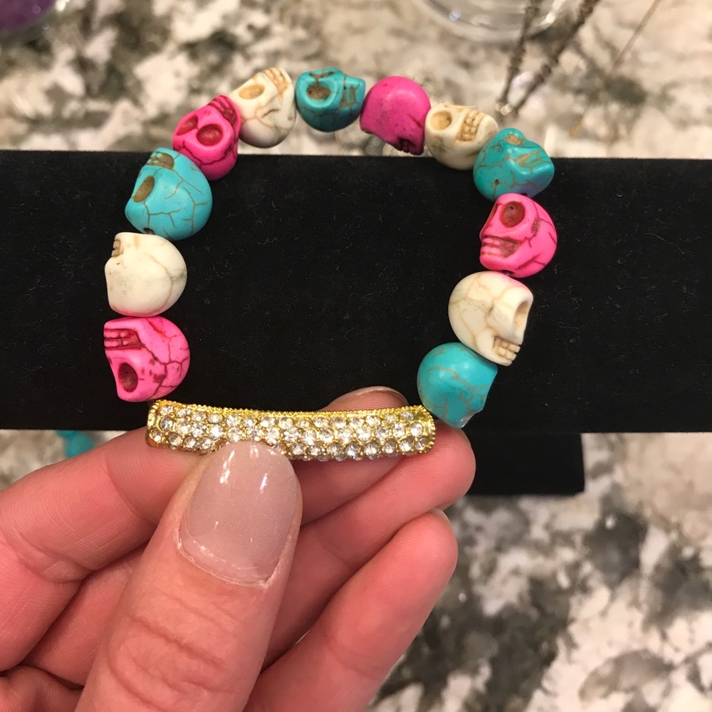Skull head bracelet, hand made