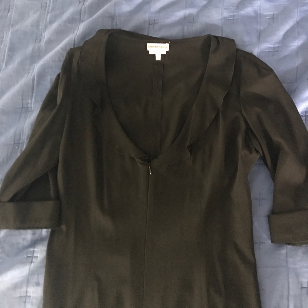 Empiric Armani black plunge neck size 10 dress.