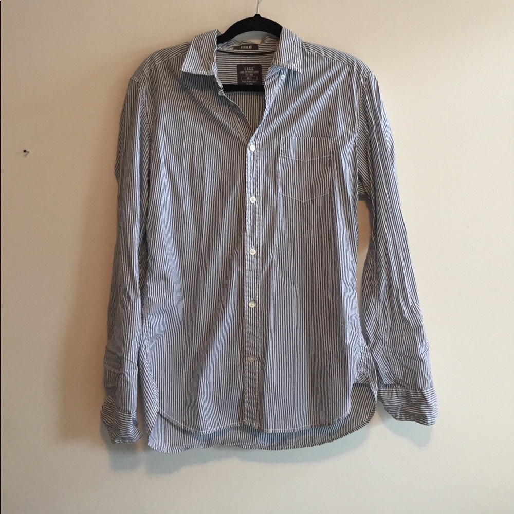 Pin stripe blue and white button down