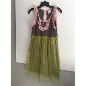 Pink and green tulle dress size medium.