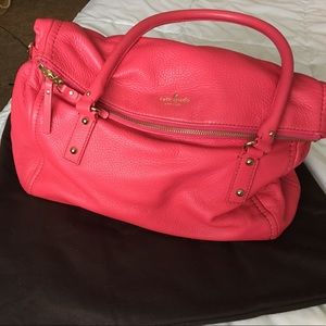 Hot Pink Kate Spade Large Leslie Foldover Bag