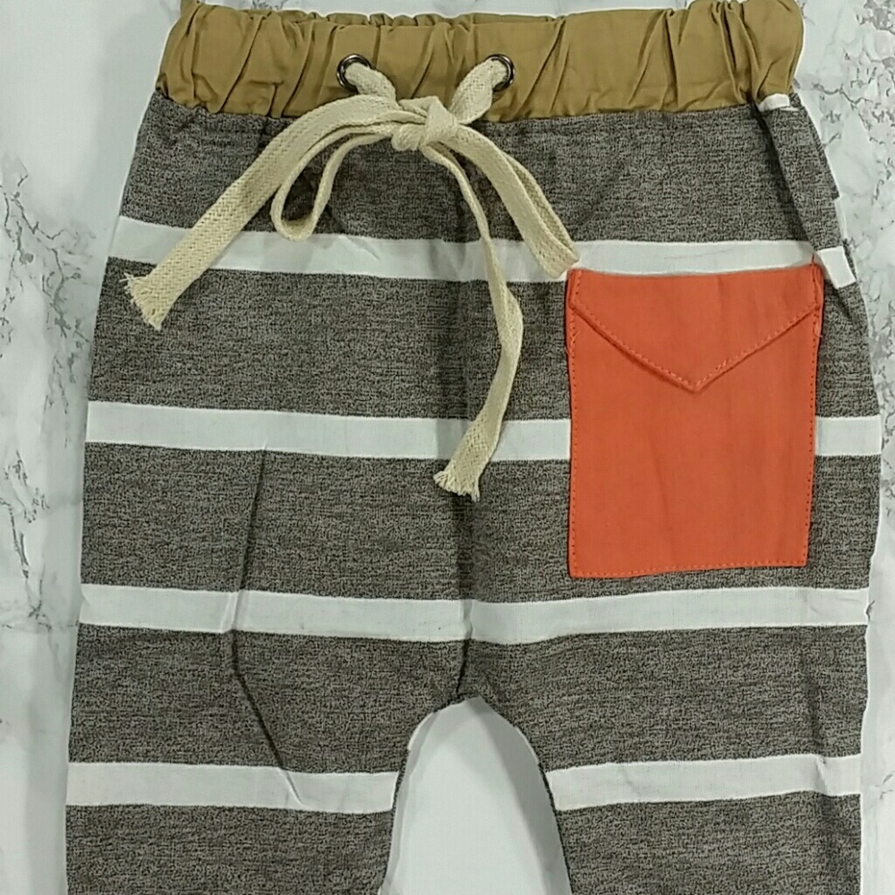 Heather Brown Jogger pants. Kids - Picture 3 of 4