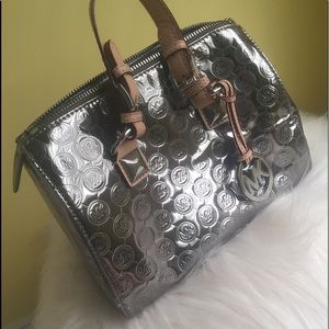Silver metallic Michael Kors purse