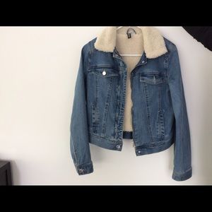 H&M faux fur lined denim jacket