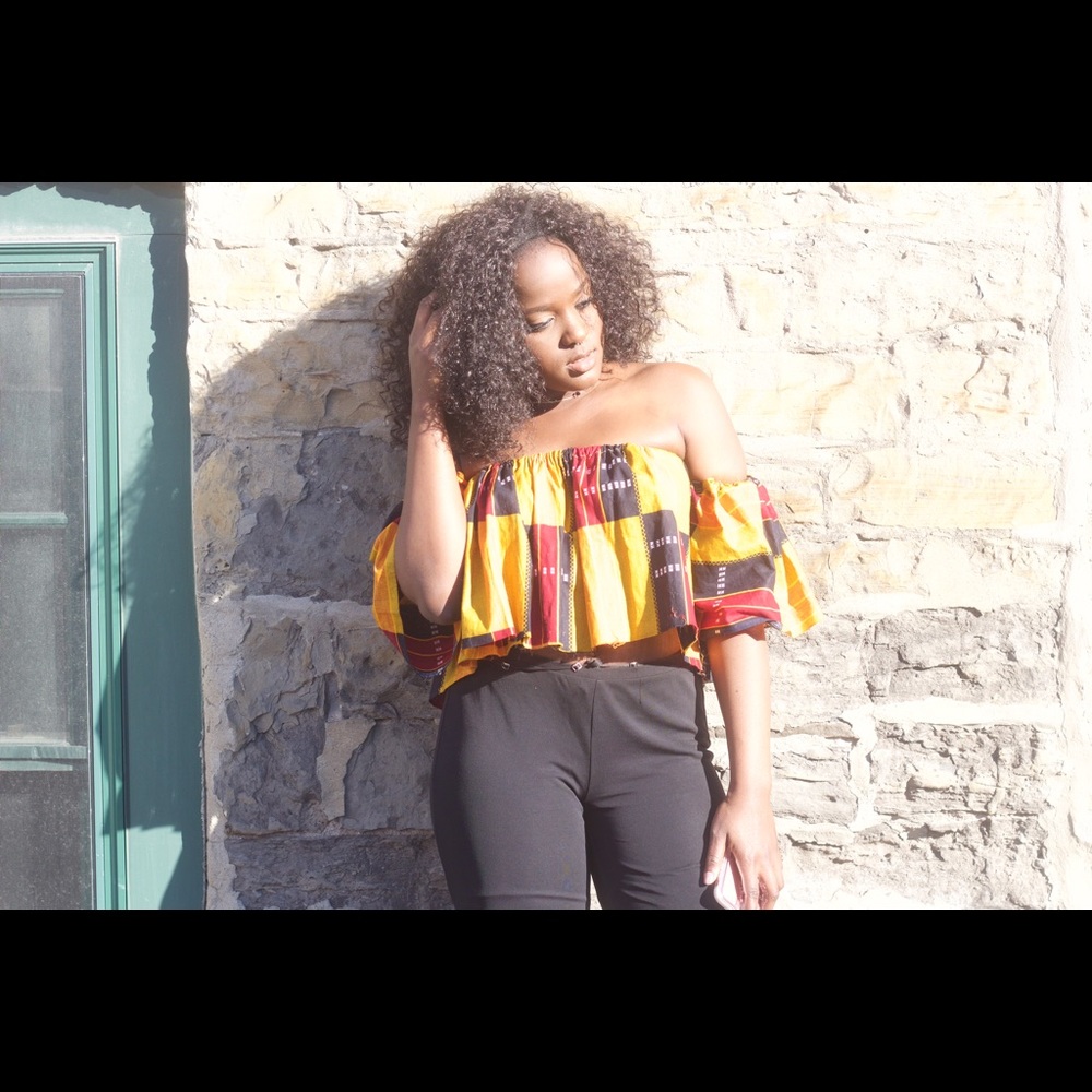Kente off the shoulder Top.✨✨