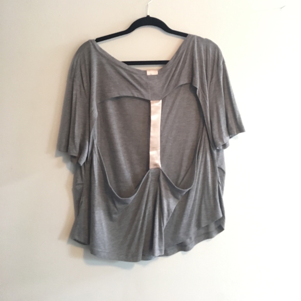 Gray Open Back T-Shirt