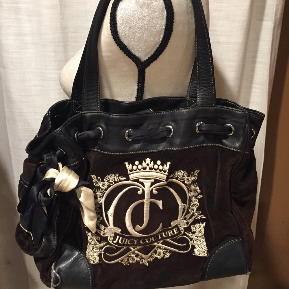 Juicy Couture bag 18x12 black with embroider