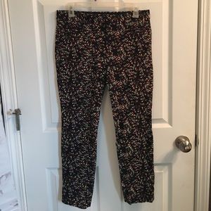 Floral, stretch ankle length jeans