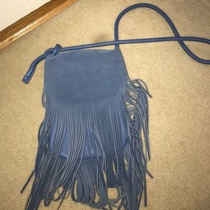 Mode Luxe Blue Fringe Crossbody/Shoulder Bag