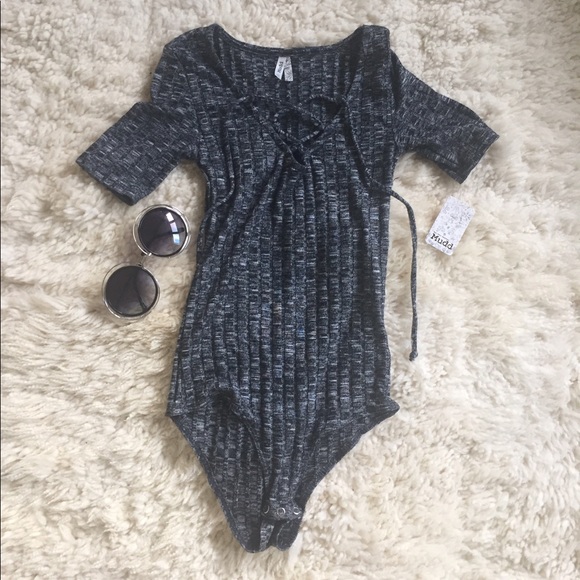 Mudd Tops - NWT Mudd Lace-up Bodysuit!