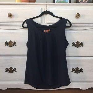Tory Burch Navy Blue Sleeveless Blouse