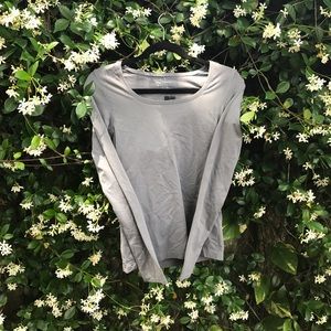 Long-sleeved, gray shirt