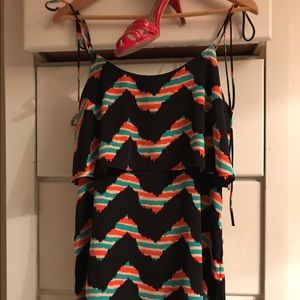 Honey punch tie shoulder mini dress size small