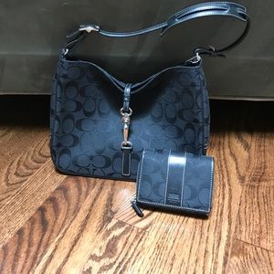 Coach bag with matching wallet.