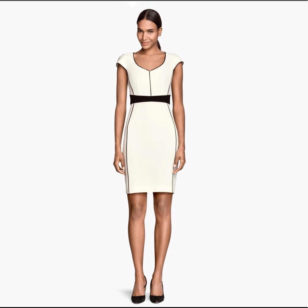 H&M Fitted Dress - White Size 4
