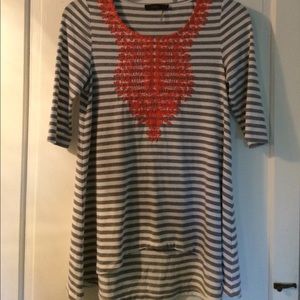 THML Embroidered Striped Top (Stitch Fix)