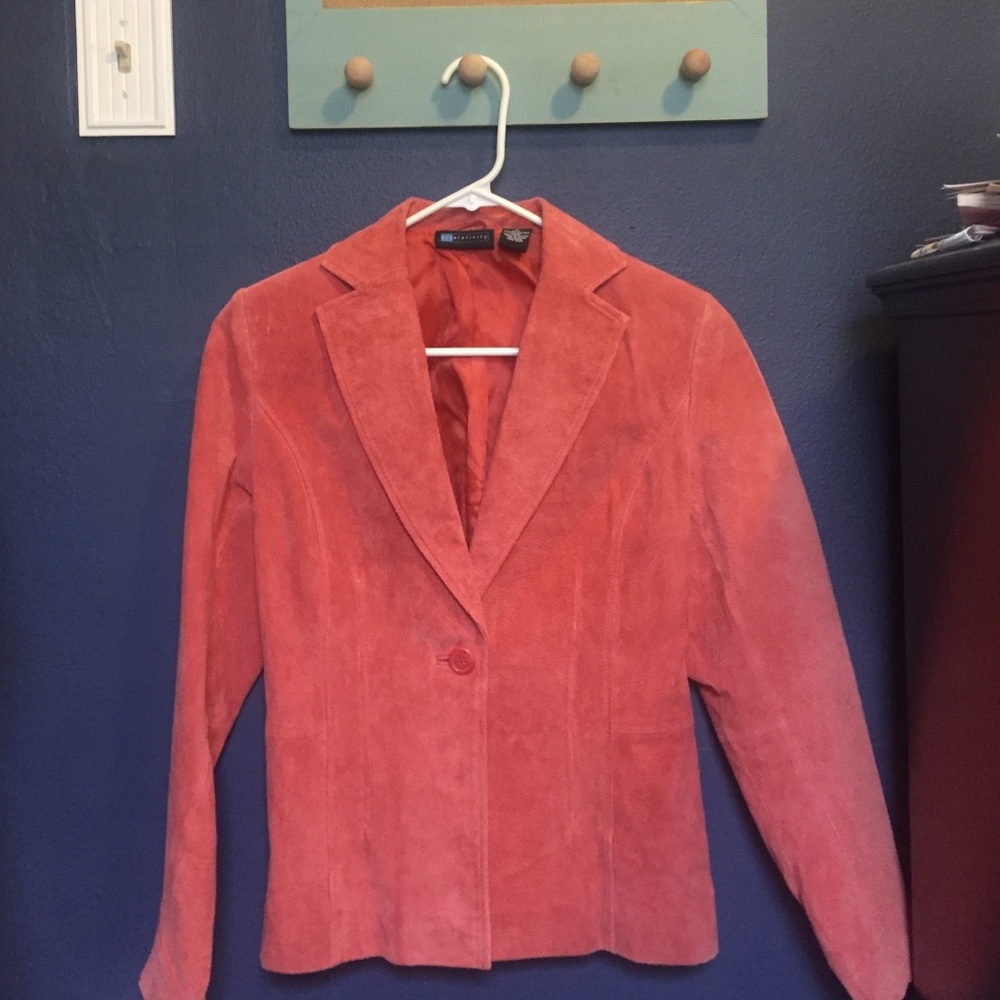 Genuine Leather Pink Blazer