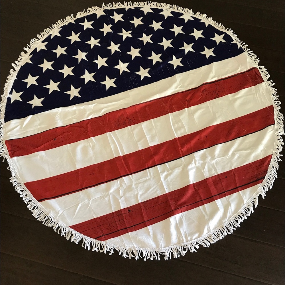 Flash sale Vintage style USA flag round towel