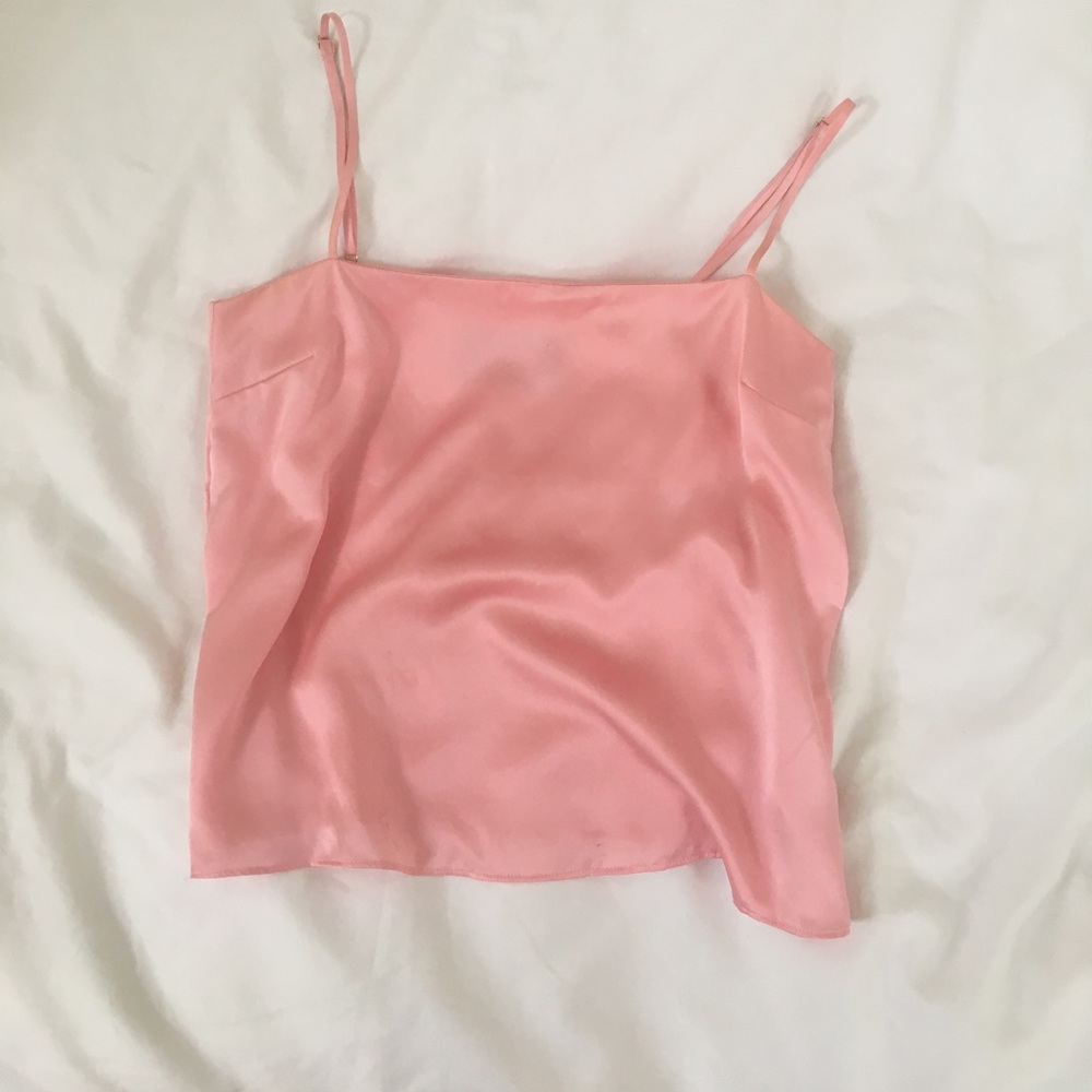 Pink silk reformation top