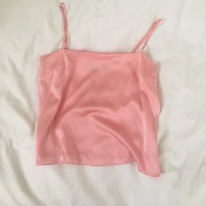 Pink silk reformation top