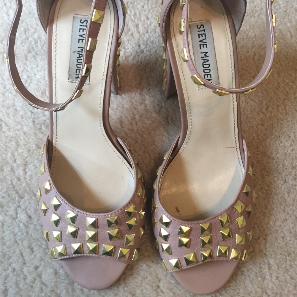 Blush studded heels