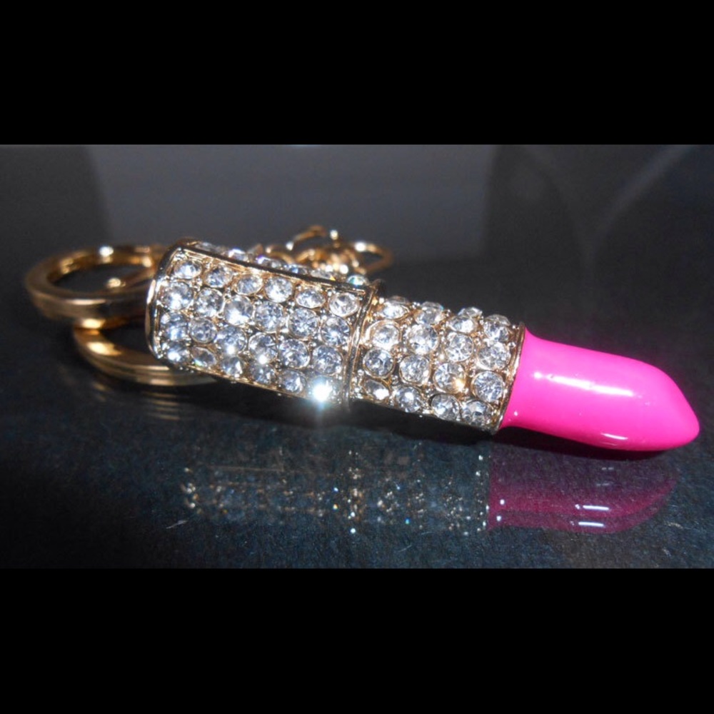 Bundle 3 Crystal Keychains, 1 Red & 2 Pink