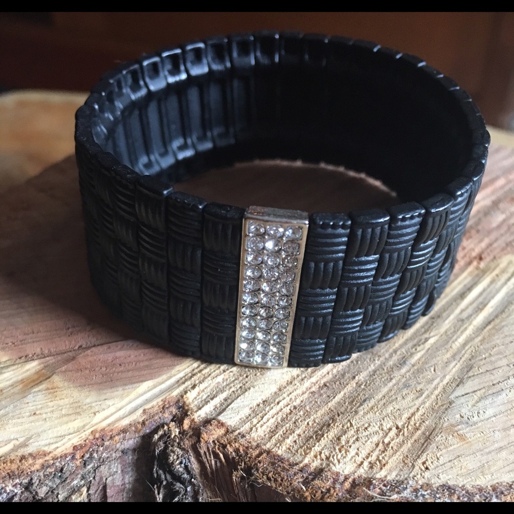 Black basket weave  bracelet
