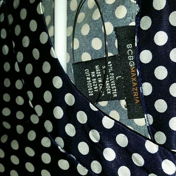 BCBG Maxazria Blue and White Polka-dot Blouse - Picture 2 of 7