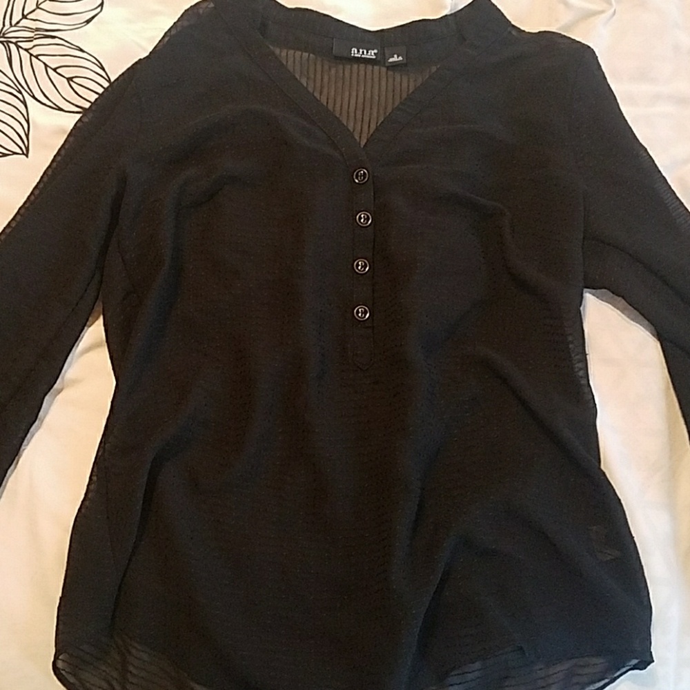 Black sheer blouse