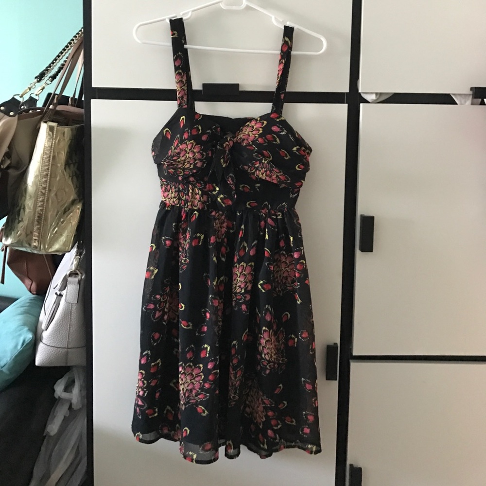 Candie's black with floral print sleeveless dress