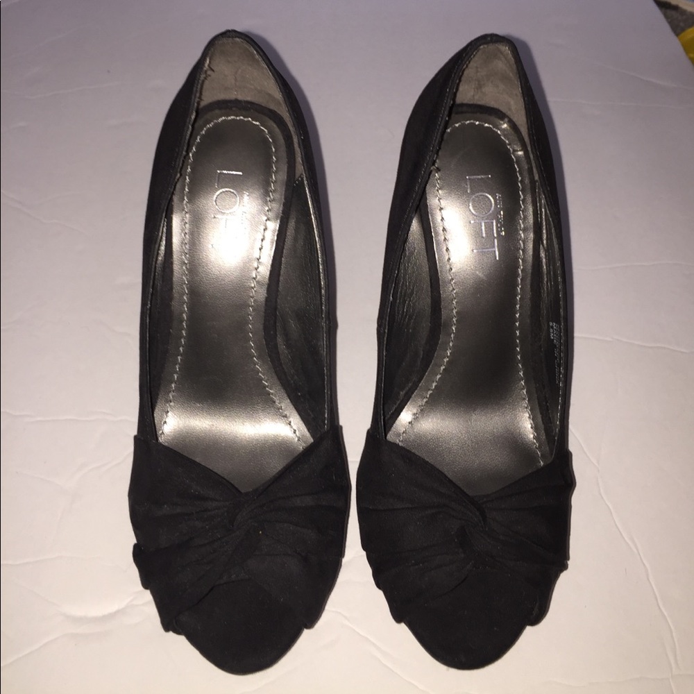 LOFT Black Velvet Heels