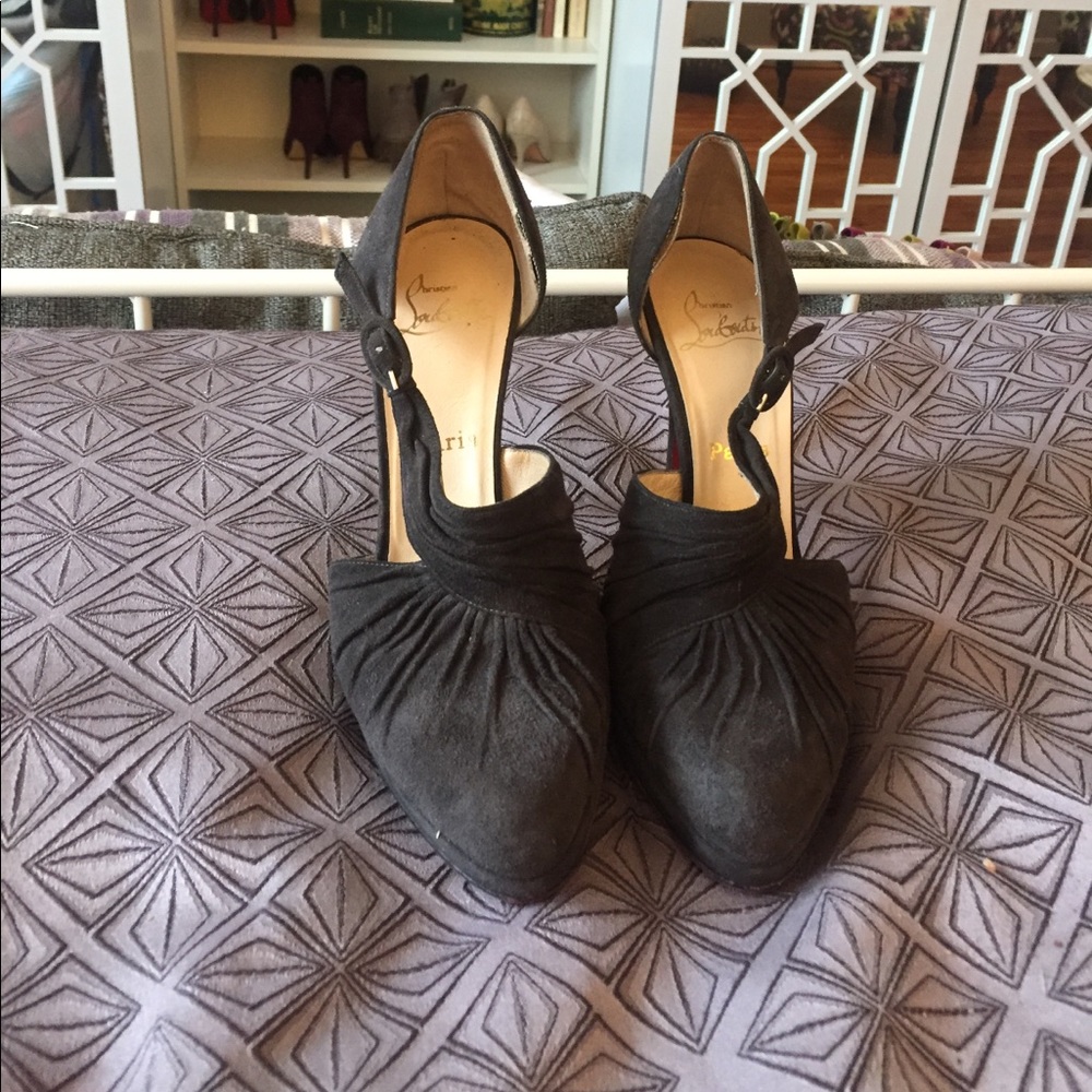 Christian Louboutin Drapiday Suede Heels