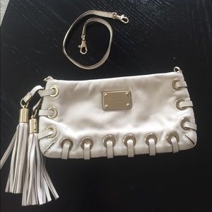 Michael Kors Beige Leather Clutch