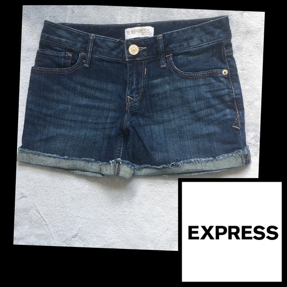 Express Pants - EUC Express Jeans Cuffed Cut Off Denim Shorts