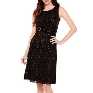Perceptions Glitter Fit and Flare Dress
