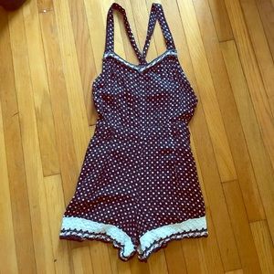 Polka dot Free People jumper/romper