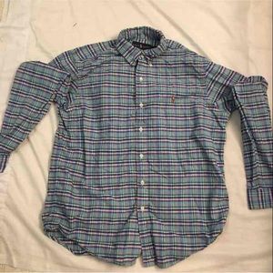 Polo long sleeve button down large